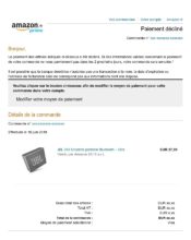 e-mailing - Transactionnels - Échec de paiement - Amazon - 06/2018