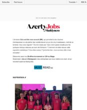 e-mailing - Marketing marque - Communication Produits - Nouveaux produits - Communication Services - Nouveaux Services - Marketing relationnel - Newsletter - Azertyjobs - 02/2020