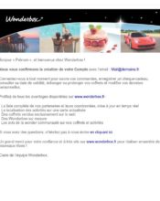 e-mailing - Transactionnels - Confirmation Ouverture de compte - Wonderbox - 02/2020