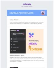 e-mailing - Marketing marque - Communication Produits - Nouveaux produits - Communication Services - Nouveaux Services - Strikingly - 02/2020