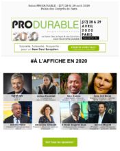 e-mailing - Marketing marque - Communication Produits - Nouveaux produits - Marketing fidélisation - Incitation au réachat - Salon Produrable - 02/2020