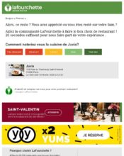 e-mailing - Enquêtes Clients - NPS / Avis clients - Marketing fidélisation - Incitation au réachat - Lafourchette - 02/2020
