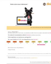 e-mailing - Enquêtes Clients - NPS / Avis clients - Animalis - 03/2020