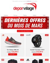 e-mailing - Marketing marque - Communication Produits - Nouveaux produits - Marketing Acquisition - Derniers jours - Ventes flash, soldes, demarque, promo, réduction - Marketing fidélisation - Incitation au réachat - Deporvillage - 03/2020