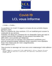 e-mailing - Marketing relationnel - Newsletter - LCL - 03/2020