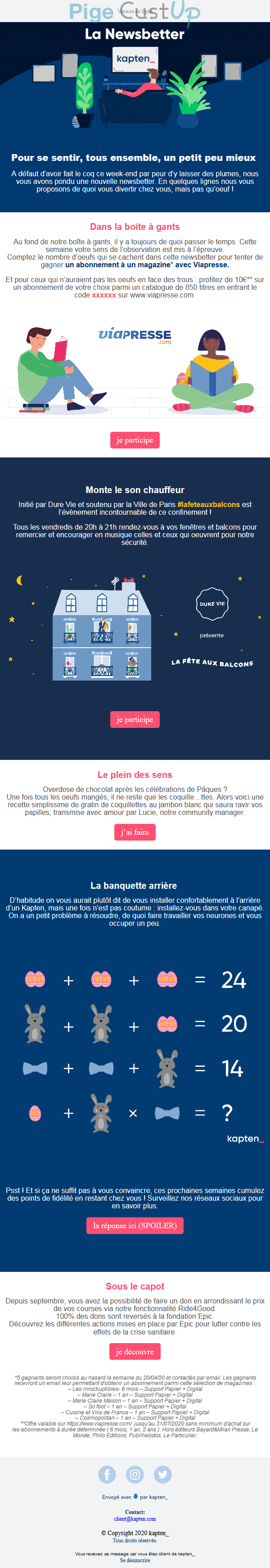 Exemple de Type de media  e-mailing - Kapten - Marketing relationnel - Newsletter