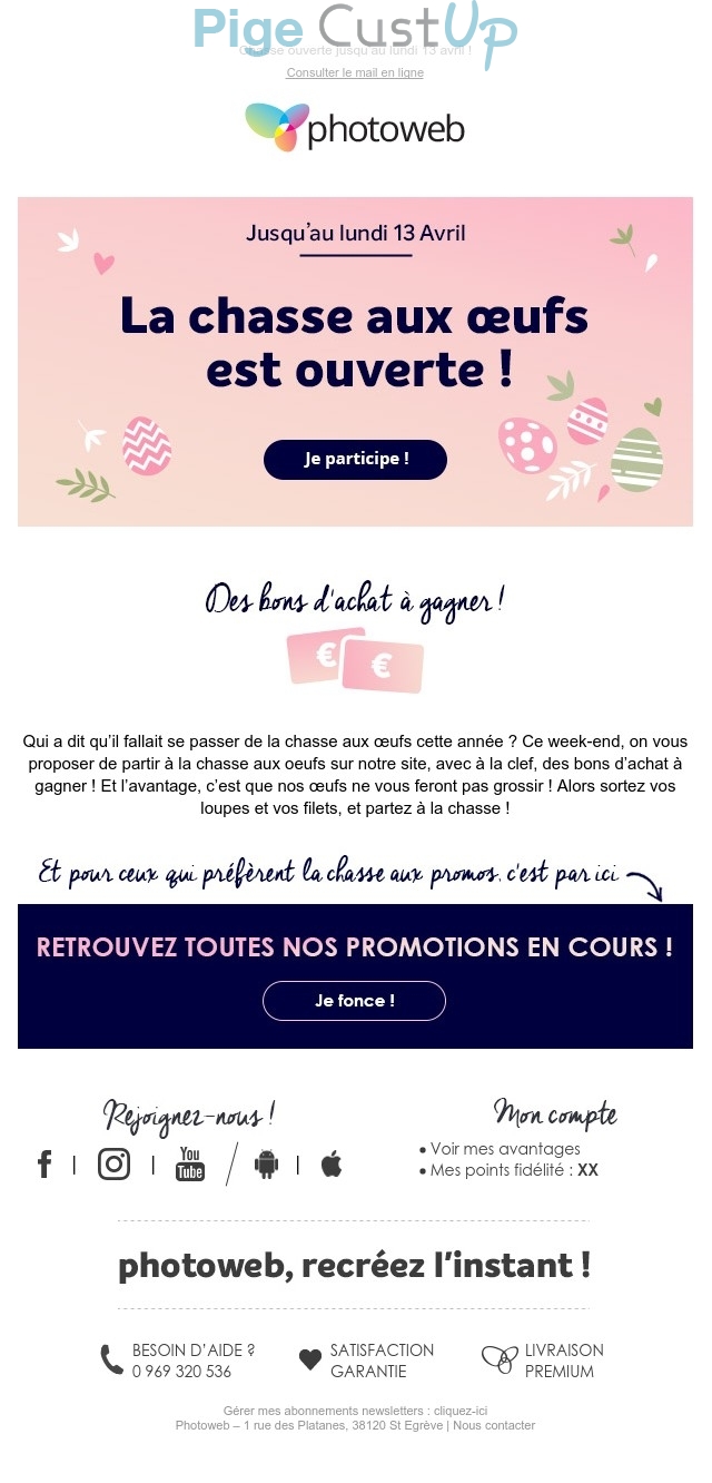 Exemple de Type de media  e-mailing - Photoweb - Marketing relationnel - Calendaire (Noël, St valentin, Vœux, …) - Marketing marque - Communication Produits - Nouveaux produits - Marketing fidélisation - Incitation au réachat - Points et statut - Marketing Acquisition - Ventes flash, soldes, demarque, promo, réduction