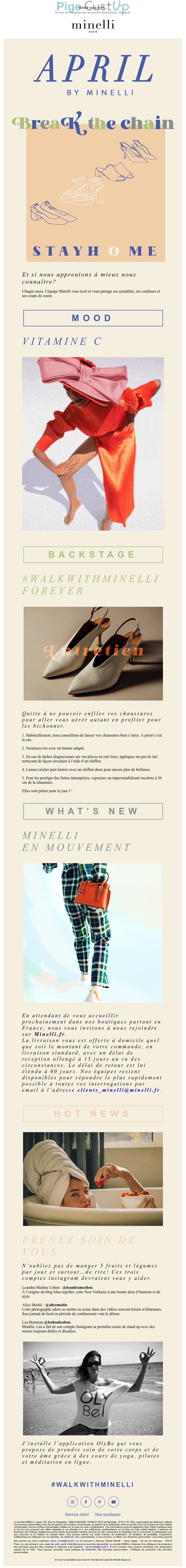 Exemple de Type de media  e-mailing - Minelli - Marketing relationnel - Newsletter