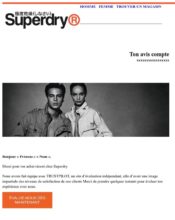 e-mailing - Enquêtes Clients - NPS / Avis clients - Superdry - 04/2020