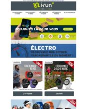 e-mailing - Marketing marque - Communication Produits - Nouveaux produits - Marketing fidélisation - Incitation au réachat - Marketing Acquisition - Ventes flash, soldes, demarque, promo, réduction - i-run - 04/2020