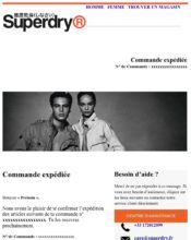 e-mailing - Transactionnels - Suivi de commande Expédition / Livraison - Superdry - 04/2020