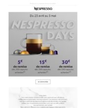 e-mailing - Marketing Acquisition - Ventes flash, soldes, demarque, promo, réduction - Nespresso - 02/2023