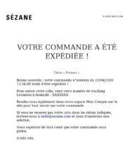 e-mailing - Transactionnels - Suivi de commande Expédition / Livraison - Sézane - 04/2020