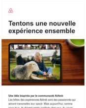 e-mailing - Marketing marque - Communication Produits - Nouveaux produits - Communication Services - Nouveaux Services - Marketing fidélisation - Incitation au réachat - Airbnb - 04/2020