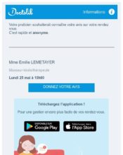 e-mailing - Enquêtes Clients - NPS / Avis clients - Doctolib - 05/2020