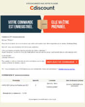 e-mailing - Transactionnels - Confirmation de commande - Cdiscount - 05/2020