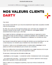 e-mailing - Marketing relationnel - Alerting - Données clients / RGPD - Darty - 06/2020