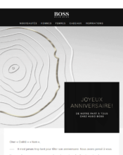 e-mailing - Marketing relationnel - Anniversaire / Fête contact - Hugo Boss - 06/2020