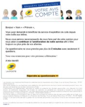 e-mailing - Enquêtes Clients - NPS / Avis clients - La Poste - 06/2020