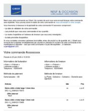 e-mailing - Transactionnels - Confirmation de commande - Gibert Joseph - 06/2020