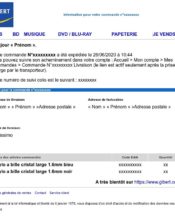 e-mailing - Transactionnels - Suivi de commande Expédition / Livraison - Gibert Joseph - 06/2020