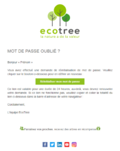 e-mailing - Transactionnels - Changement de mot de passe / d'identifiant - EcoTree - 06/2020