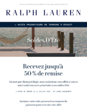 e-mailing - Marketing fidélisation - Animation / Vie du Programme de Fidélité - Incitation au réachat - Marketing Acquisition - Derniers jours - Ventes flash, soldes, demarque, promo, réduction - Ralph Lauren - 07/2020