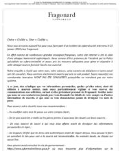 e-mailing - Marketing relationnel - Données clients / RGPD - Newsletter - Fragonard - 07/2020