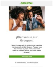 e-mailing - Marketing relationnel - Bienvenue - Welcome - Groupon - 04/2021