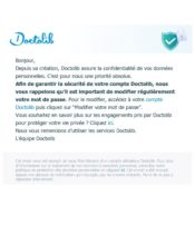 e-mailing - Transactionnels - Changement de mot de passe / d'identifiant - Doctolib - 04/2021