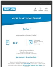 e-mailing - Transactionnels - Consultation facture en ligne - Décathlon - 04/2021