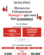 e-mailing - Marketing Acquisition - Acquisition abonnements - Monoprix - 08/2021