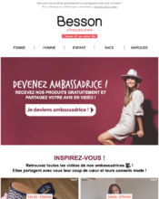 e-mailing - Marketing fidélisation - Testeurs / Ambassadeurs - Besson - 08/2021