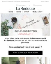  - Marketing relationnel - Bienvenue - Welcome - La Redoute - 10/2023