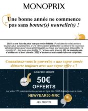 e-mailing - Marketing Acquisition - Ventes flash, soldes, demarque, promo, réduction - Monoprix - 01/2022