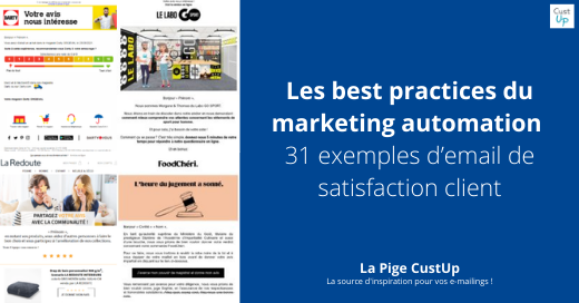 Enquête de satisfaction client : toutes les bonnes pratiques en 31 exemples d’emailing 
