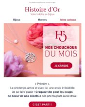 e-mailing - Marketing relationnel - Newsletter - Histoire d'Or - 03/2022