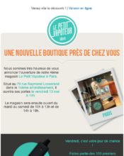 e-mailing - Marketing marque - infos Point de vente - Le Petit Vapoteur - 05/2022