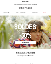 e-mailing - Marketing Acquisition - Ventes flash, soldes, demarque, promo, réduction - Promod - 06/2022