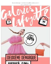 e-mailing - Marketing Acquisition - Ventes flash, soldes, demarque, promo, réduction - Galeries Lafayette - 06/2022