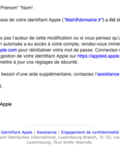 e-mailing - Transactionnels - Changement de mot de passe / d'identifiant - Apple.com - 12/2016