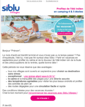 e-mailing - Marketing Acquisition - Ventes flash, soldes, demarque, promo, réduction - Siblu - 08/2022