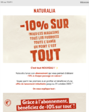 e-mailing - Marketing Acquisition - Acquisition abonnements - Naturalia - 08/2022