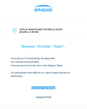 e-mailing - Transactionnels - Mise à disposition facture - Engie - 09/2022