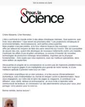 e-mailing - Marketing Acquisition - Acquisition abonnements - Marketing relationnel - Newsletter - Pour la Science - 09/2022