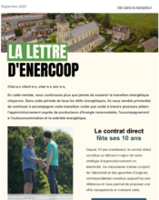 e-mailing - Marketing relationnel - Newsletter - Enercoop - 09/2022