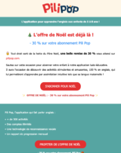 e-mailing - Marketing Acquisition - Acquisition abonnements - Marketing relationnel - Calendaire (Noël, St valentin, Vœux, …) - Pili Pop - 11/2022