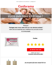 e-mailing - Enquêtes Clients - NPS / Avis clients - Conforama - 11/2022