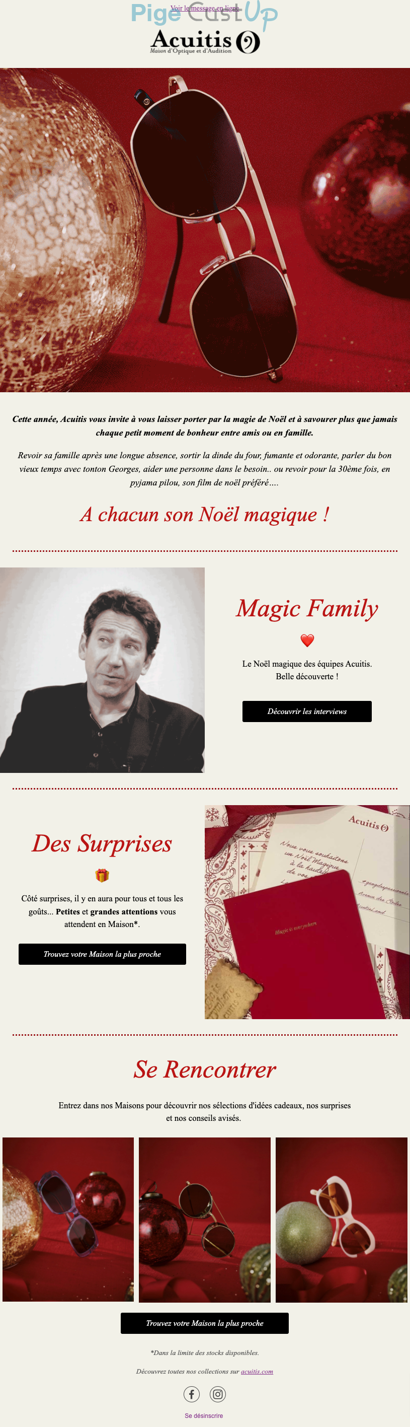 Exemple de Type de media  e-mailing - Maison Acuitis Tours - Marketing relationnel - Calendaire (Noël, St valentin, Vœux, …) - Newsletter