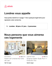 e-mailing - Marketing marque - Communication Services - Nouveaux Services - Marketing Acquisition - Panier abandonné - Airbnb - 11/2022